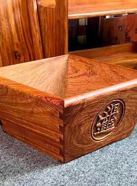 缅花米斗老式升斗实木日进斗金拜斗红木中式招财家用客厅木质摆件