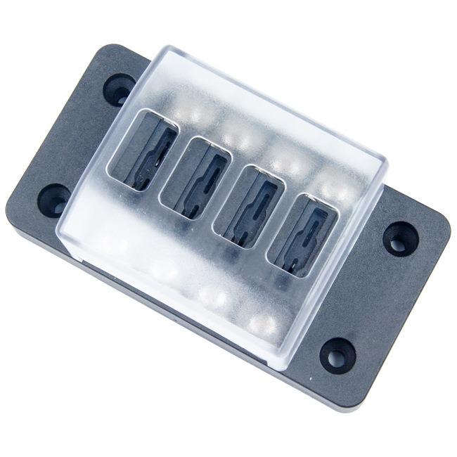 ATO保险丝4进4出4路汽车保险丝盒多路保险座2孔螺丝款4保险丝4档