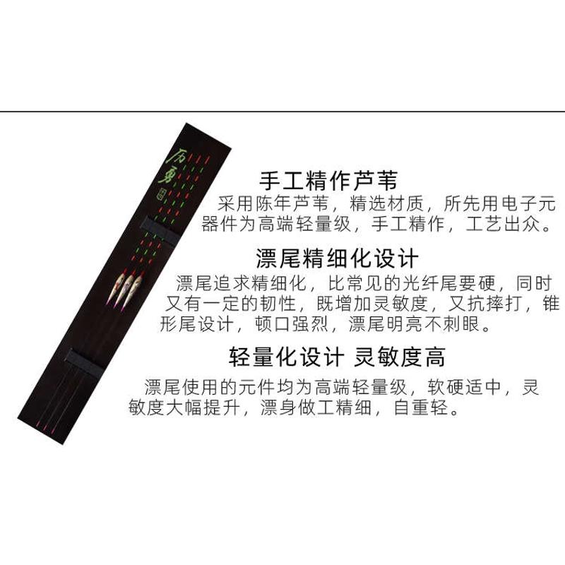 历勇手作芦苇电子漂黑坑鲫鲤鱼行程偷驴水库超长600长夜光漂浮漂