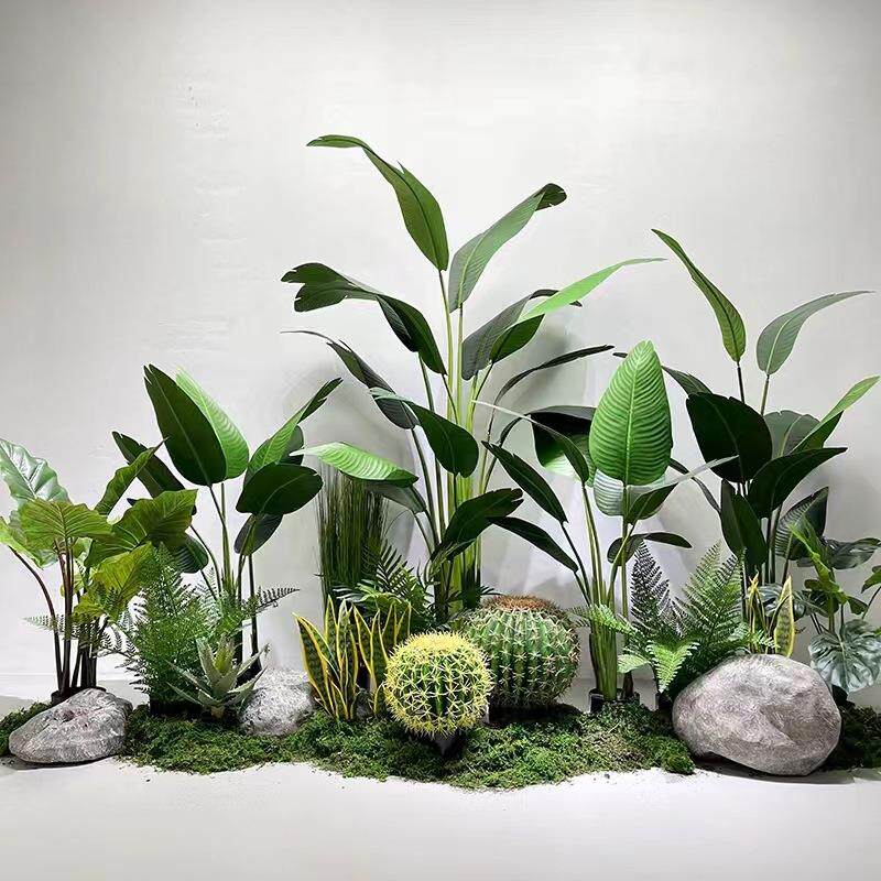 北欧仿真植物造景布置大型景观假绿植旅人蕉盆栽室内商场橱窗装饰