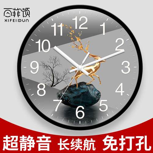 轻奢静音创意时钟挂钟2025新款钟表家用网红装饰钟客厅挂墙石英钟