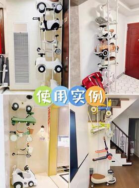 纳门后打孔儿童ZOV车置物架多客厅免层滑板自行车宝宝壁挂式收架