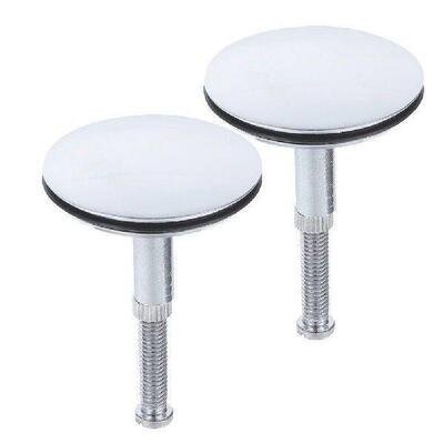 2Pcs Bath Tub Plug Flat Seal Drain Overflow Stopper Kitchen