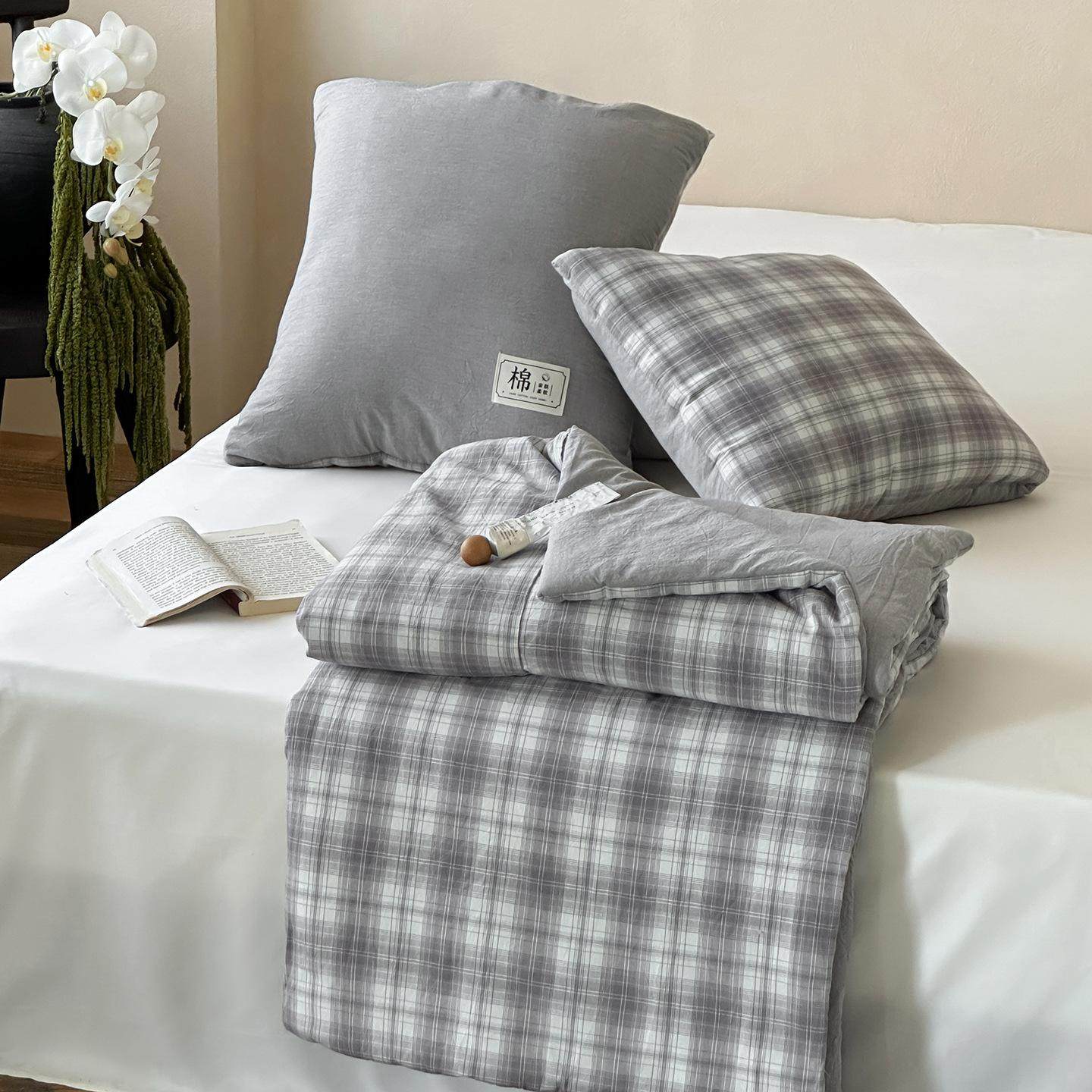 北欧简约风ins无印格子全棉水洗棉多功能抱枕被午休被枕头可折叠,居家布艺,抱枕被,淘宝优惠券,粉丝福利购,淘宝优惠卷