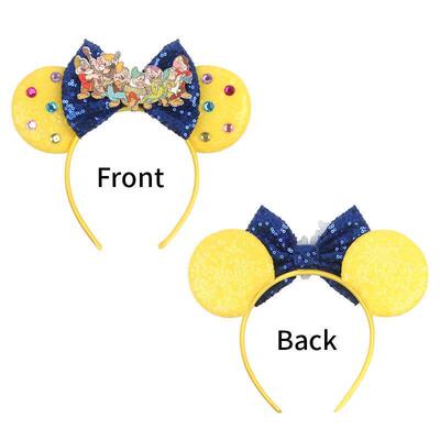 Castle Fireworks Mouse Ears Headband Sequins Bow Girls Cospl