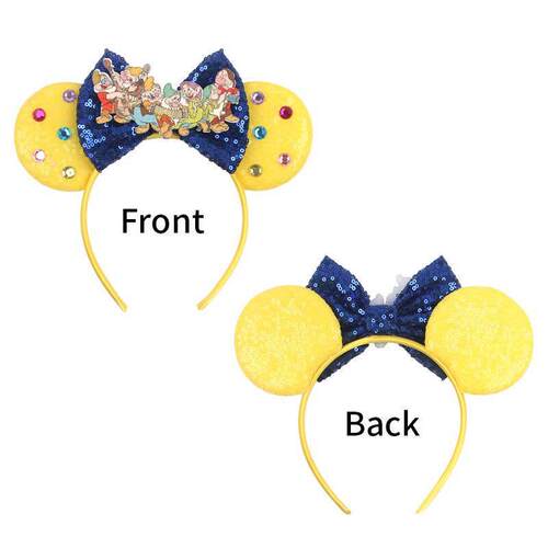 Castle Fireworks Mouse Ears Headband Sequins Bow Girls Cospl