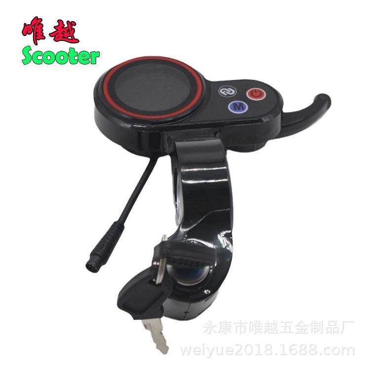 电动滑板车带电门锁指拨仪表 液晶显示屏车表 高低速调节里程