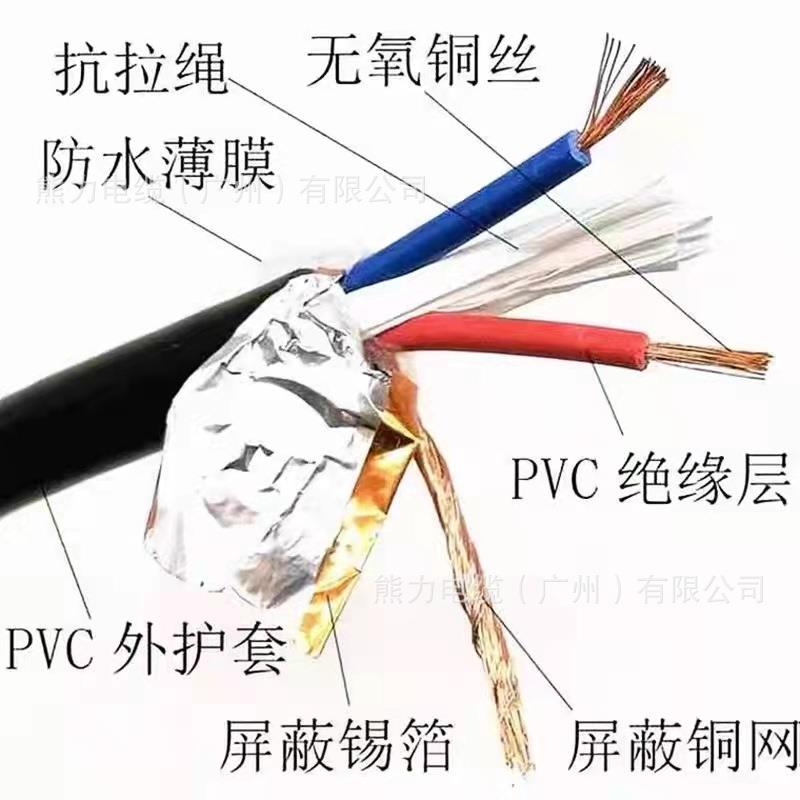 纯铜屏蔽线RVVP2芯3芯4芯5芯0.3 0.5 0.75 1.5音频控制信号电缆线