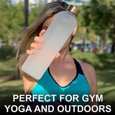 1L Water Bottle With Time Marker 32 OZ Motivational Reusable