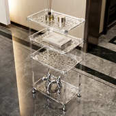 轻奢家用洗手间浴室置物架落地墙角三角方形多层收纳架转角储物架