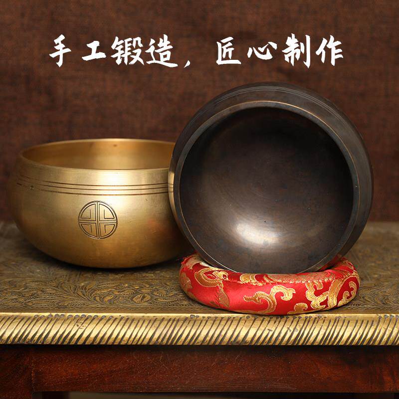 尼泊尔满月颂钵手工梵音钵音波疗愈瑜伽静心钵盂音波轻疗愈铜钵
