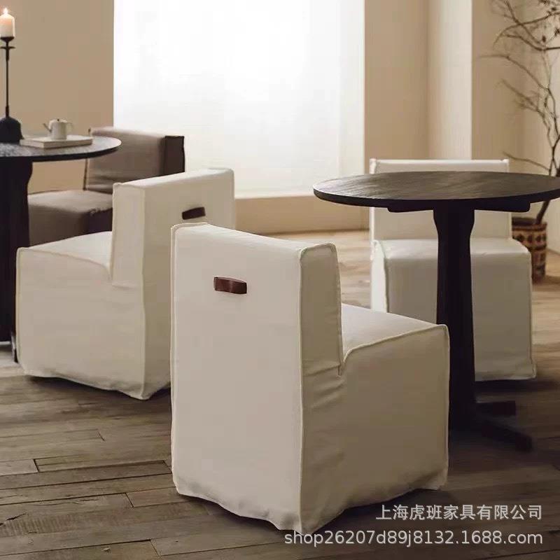 北水棉亚布麻单人712-1147沙发椅餐椅布艺可拆洗亚欧麻酒店民宿滑