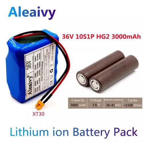 10S1P 36V HG2 3000mAh18650电池组M365 MIJIA Pro充放电XT30插头