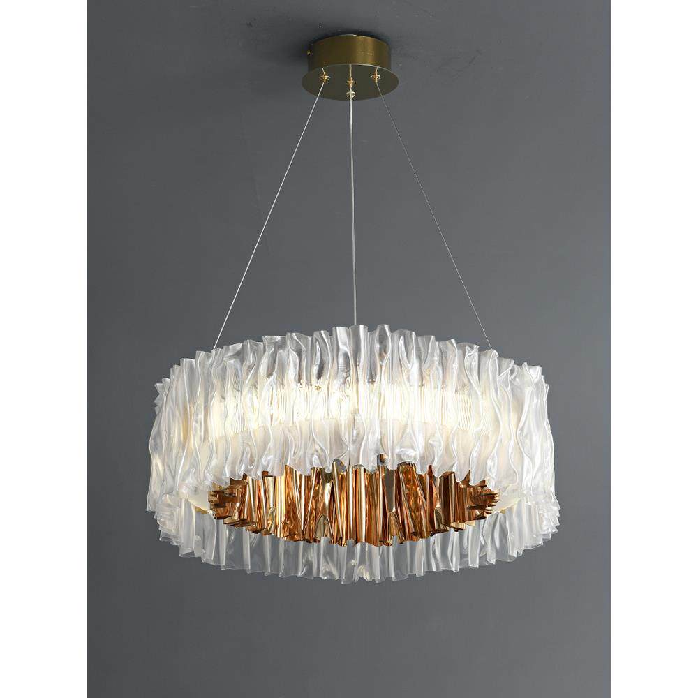 2022新款设计师创意艺术百褶吊灯现代简约轻奢客厅卧室样板房灯饰