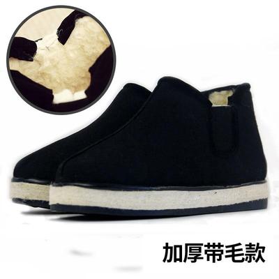 正品东北呢子帮棉鞋老头鞋男加绒林加高帮鞋老中年保暖棉鞋爸爸厚