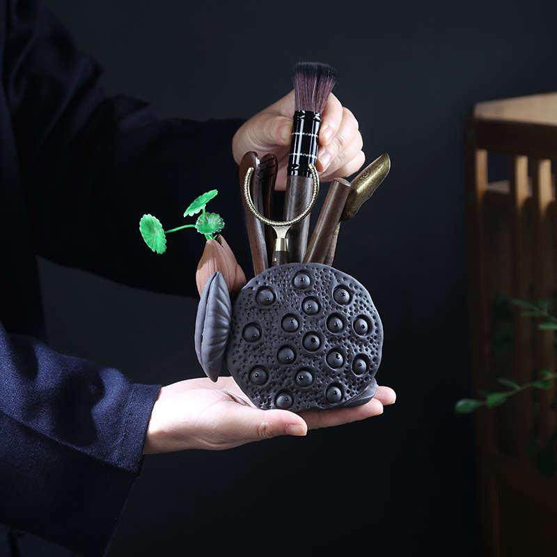 黑檀木六君子紫砂莲蓬仿生老莲子茶具配件用品泡茶工具茶笔茶针勺,餐饮具,茶具礼盒,淘宝优惠券,粉丝福利购,淘宝优惠卷