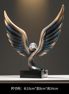 高档办室摆件鹰大鹏展翅膀件高端公大雄气客厅玄关酒柜装饰大展宏