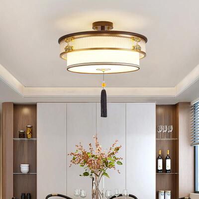 新中式现代简约客厅走廊玄关餐厅灯具过道入户阳台灯吸顶灯胡桃木