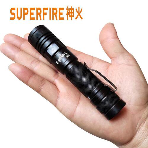神火强光小手电筒可充电A8远射多功能超亮迷你防水可携式纺织手电