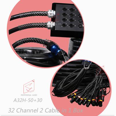 32路舞台电缆接线盒子双头接线50M+30M Audio Snake Cable