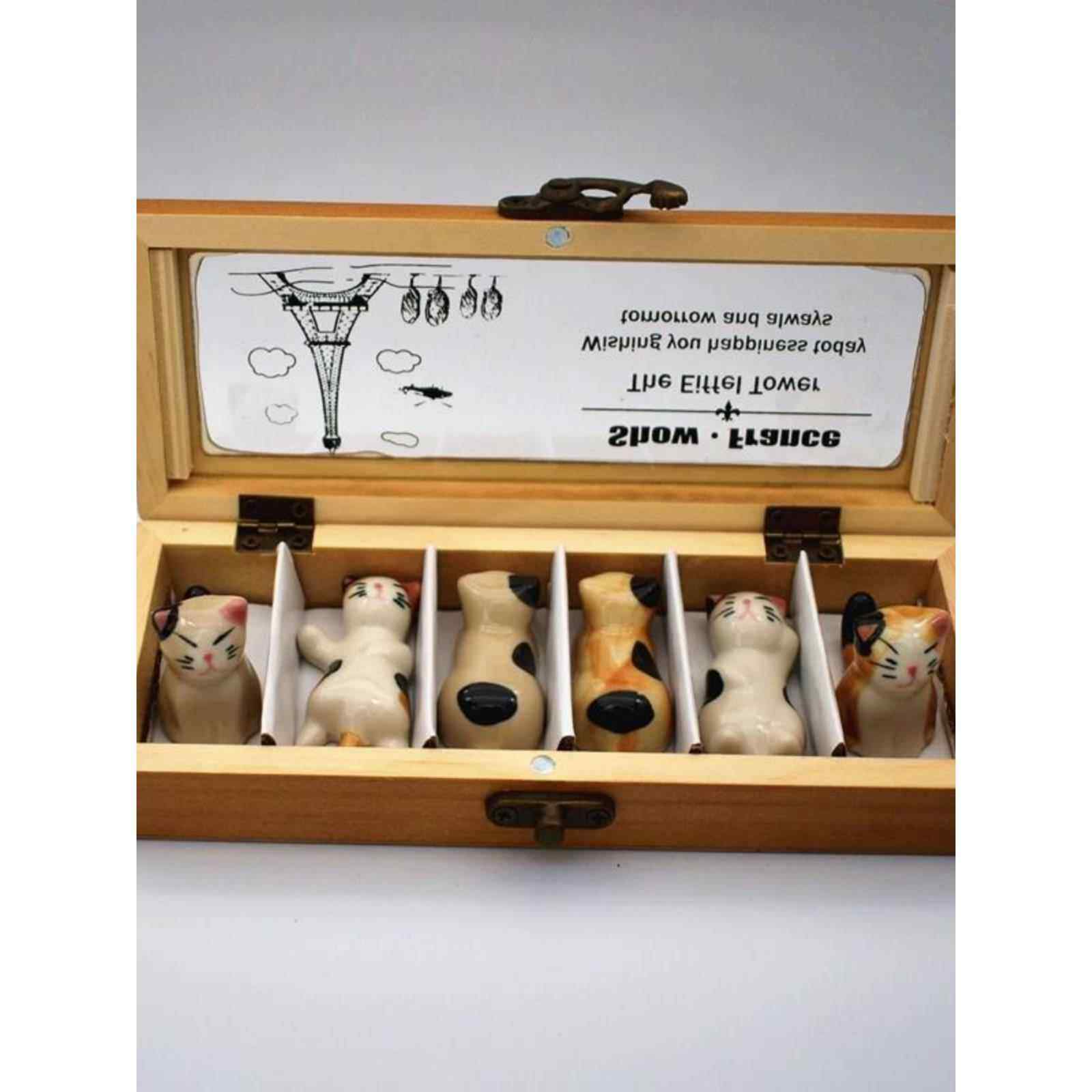 新型日式陶瓷猫筷架创意筷架桌面笔架工艺品饰品精品餐,餐饮具,餐具笼/架,淘宝优惠券,粉丝福利购,淘宝优惠卷