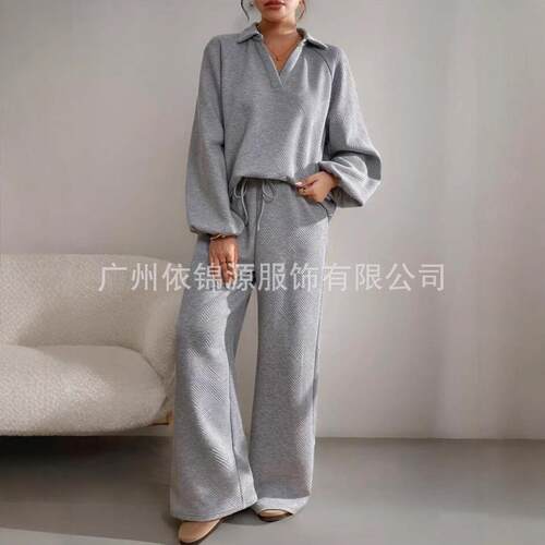 Women Slouchy Color V Neck Pullover Drawstring Waist