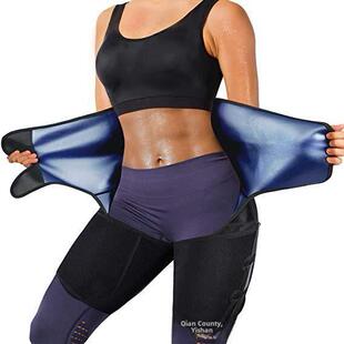 Three in one sweatband waist and thigh trimmer trainer