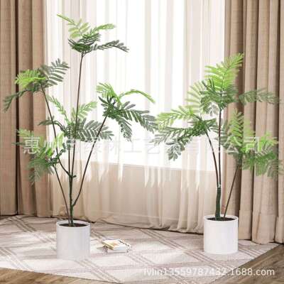 植花lla16161楹室绿盆栽内大型仿蓝真植物假树简约客厅装饰品落地