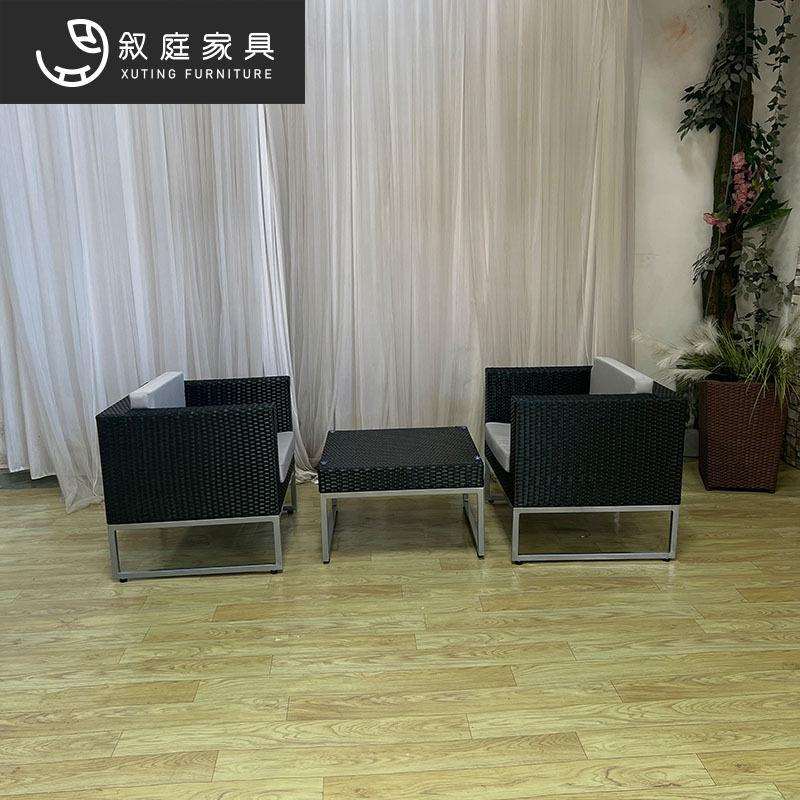户外藤编沙发组合庭院露台双人休闲防水防晒藤条室外家具花园沙发