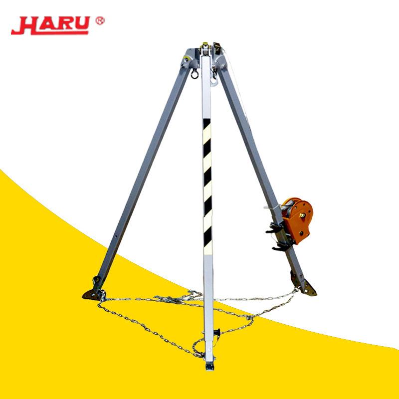 铝合金消防救援三脚架 人孔深井井口带绞盘救援设备 救生支架