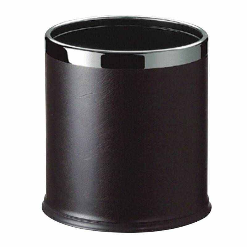 南GPX-45南方多层圆形套皮垃圾桶钢圈黑色皮纹商用酒店宾馆客房垃