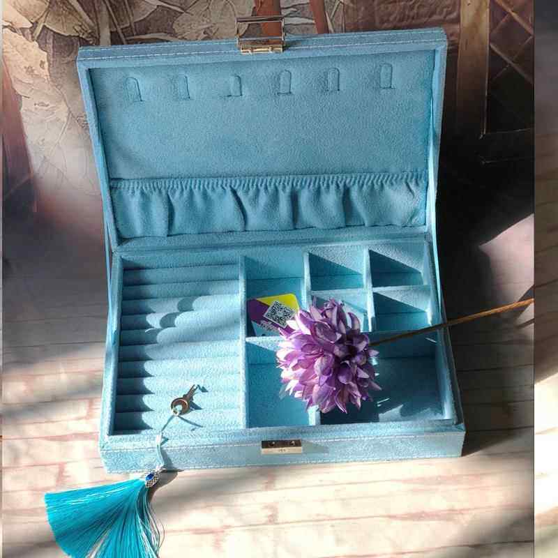 新款韩式带锁饰品盒号首大饰收纳指盒欧式戒首盒礼品复古珠宝盒饰