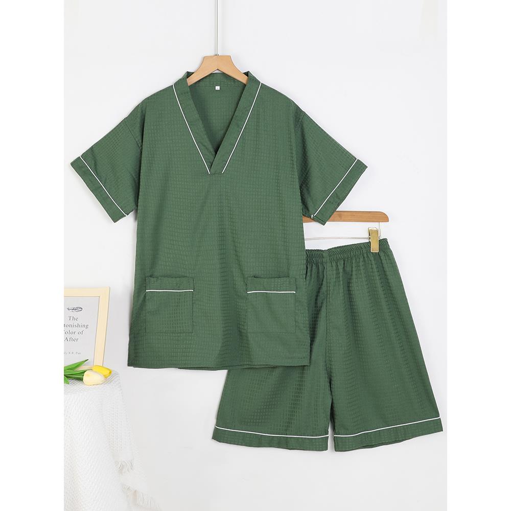 新款高档汗蒸服纯棉男款足浴客人家居服睡衣洗浴汤泉按摩养生桑拿