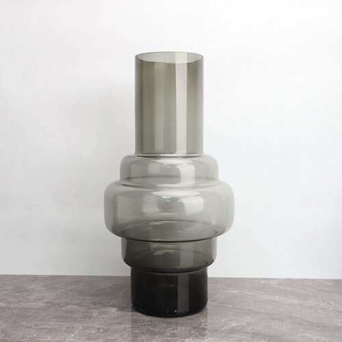 新中式玻璃花器摆件花插样板房酒柜茶几卧室书房客厅桌面玄关饰品