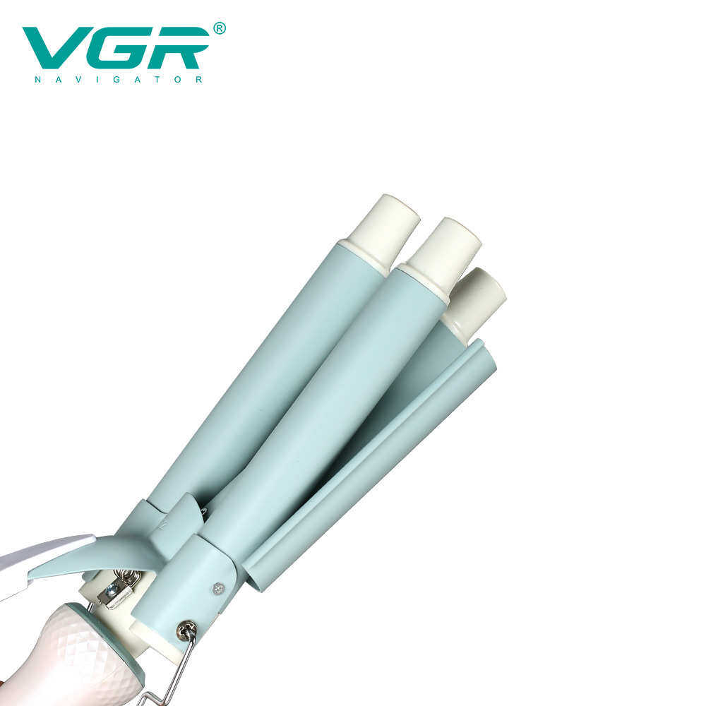 VGR595蛋卷棒泡面头三管卷发器水波纹小卷发棒大卷烫夹板新款
