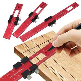 新款 30cm量规量具DIY 铝合金定位尺木工标尺划线尺角度尺16