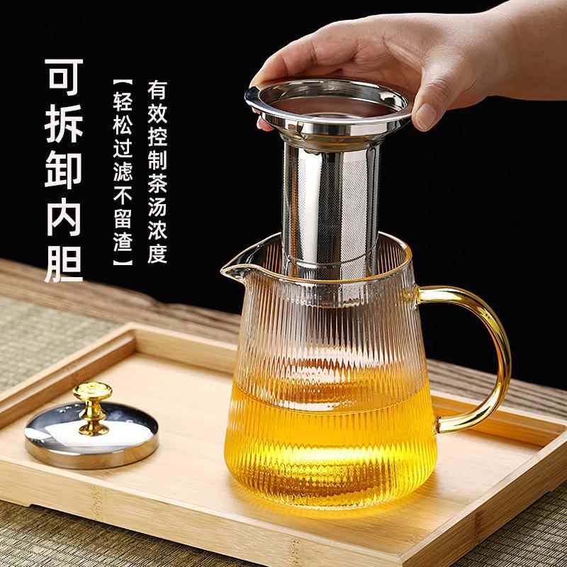 茶壶玻璃用泡耐高家温茶具套AXSWGLH1装泡茶专用可明水火烧水壶茶