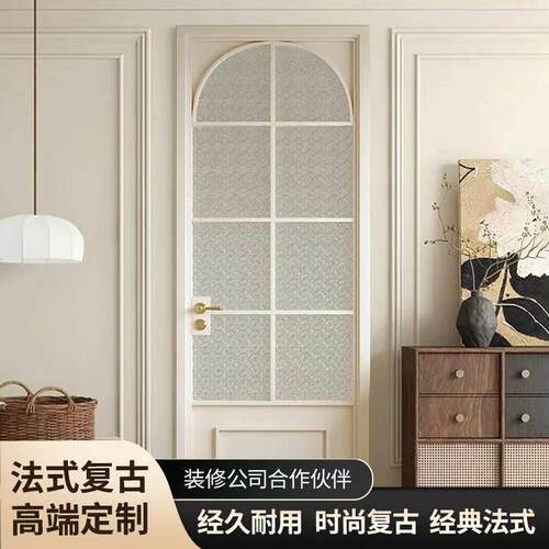 法式覆古门水波纹平开门玻璃卫生间门厕所铝合金门老铁门工艺玻璃