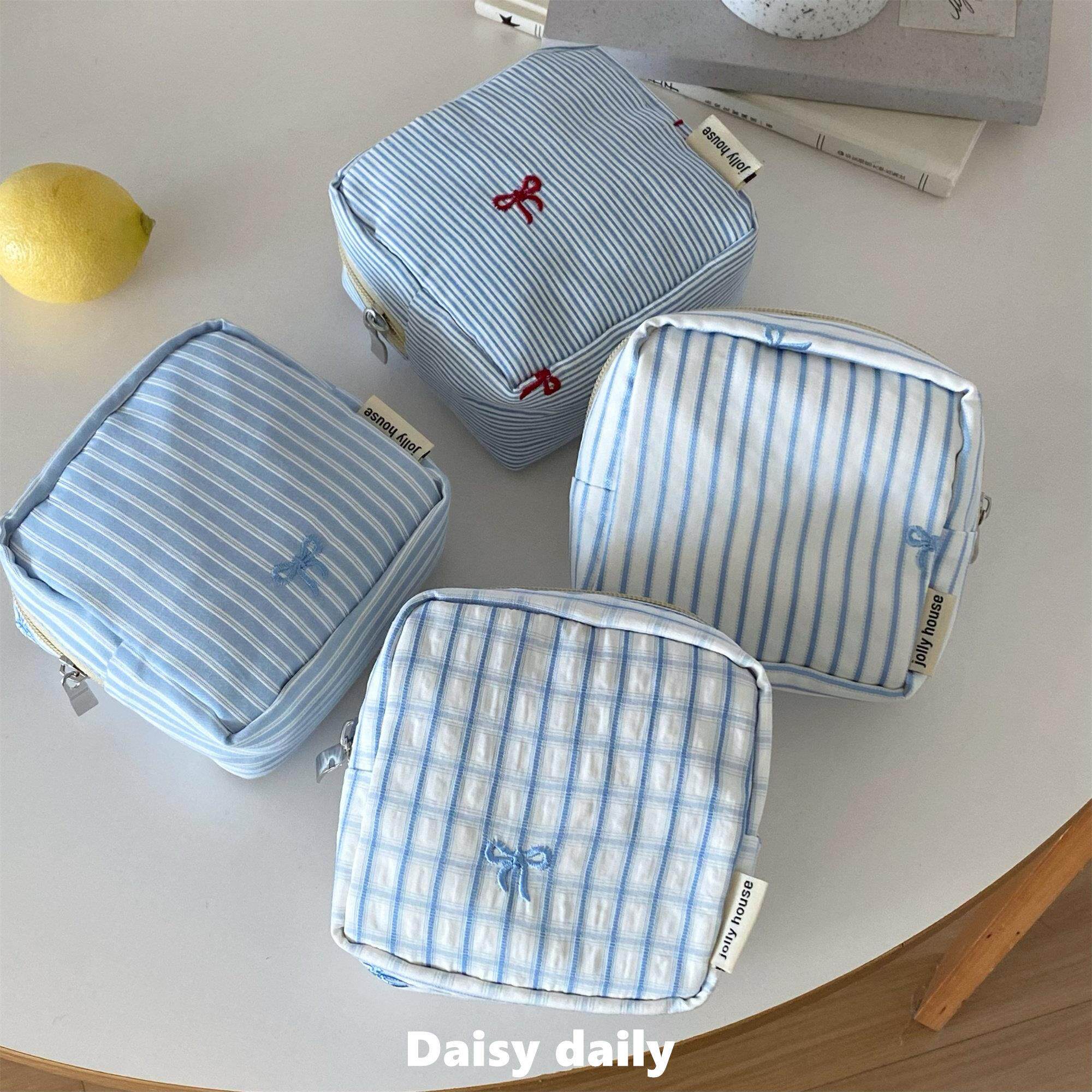 姨妈巾收纳包学生韩系条纹自制豆腐包女便携手拿包可爱随身小包包