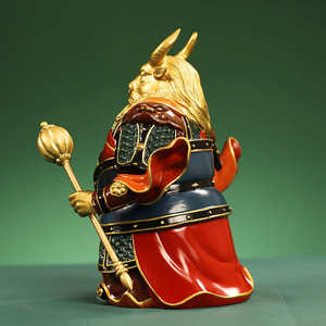 酒柜牛生肖彩绘新铜家居办公室客厅装饰品摆设牛魔王玄关中式摆件