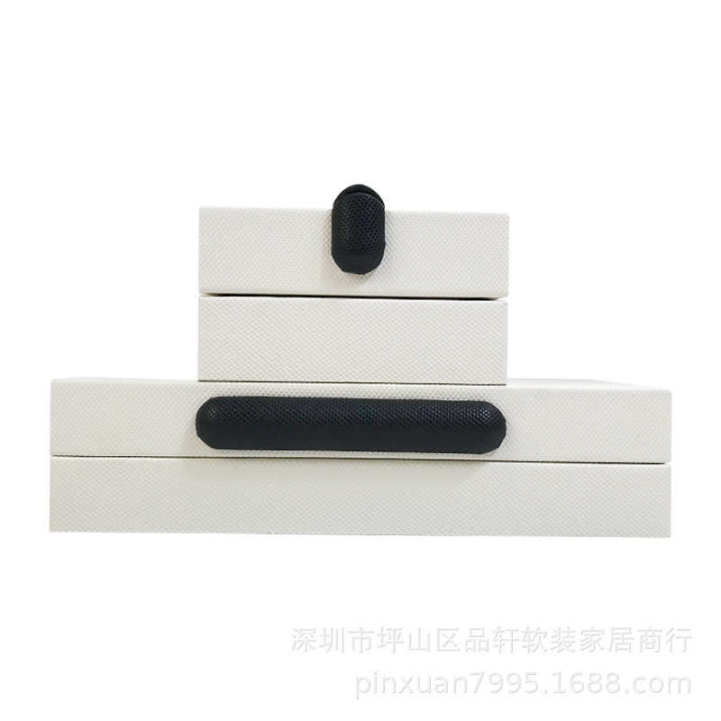 样板房装饰收纳盒白色储物首饰盒衣帽间化妆间橱柜创意展示摆件盒