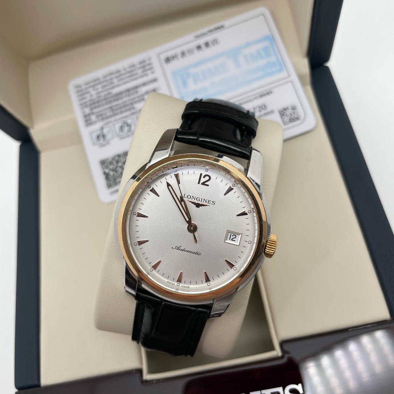 漏价9.8新 浪琴索尹米亚系列钢18K金圈自动机械男表L2.763.5.72.0