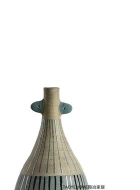 莫兰迪色北欧陶瓷花家居样板房插花器民宿餐桌软装陶饰品摆件