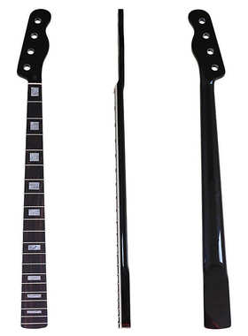 TL4弦20品黑色亮光加拿大枫木贝司柄6.4宽DIY电贝司组装配件