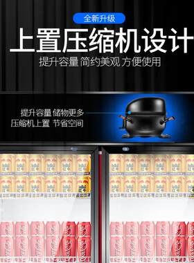 奥华展示柜冷藏柜商用保鲜单门冷饮料柜立式双开门啤酒冰柜冰箱
