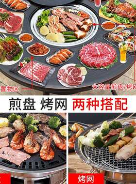 户外烧烤桌椅室外花园庭院家具商用烧烤台阳台露天休闲韩式烤肉桌