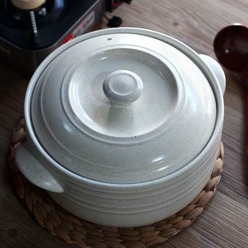 日韩式4L明火石瓷烧浅砂锅耐高温陶瓷煮粥煲汤锅干烧不裂酒店家