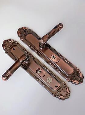 【每日特辑】防盗门锁门把手红色青铜入口把手覆古锁铝合金门