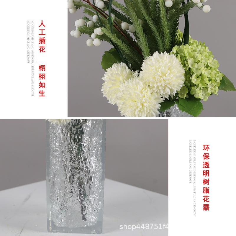 器现代简约饰透明亚克力花装品体花艺组合摆件酒444店前台花艺软
