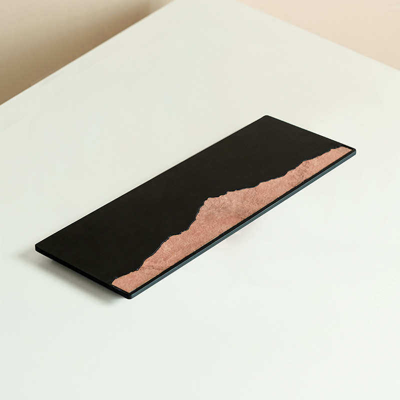 楠竹长方干泡盘黑色茶盘中式壶承干泡台茶台家用复古托盘小型